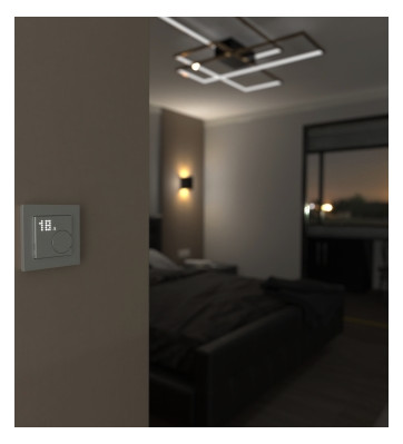 Raumtemperaturregler UP Zigbee alu mt Bedienelement Mit Vor-Ort Bedienung