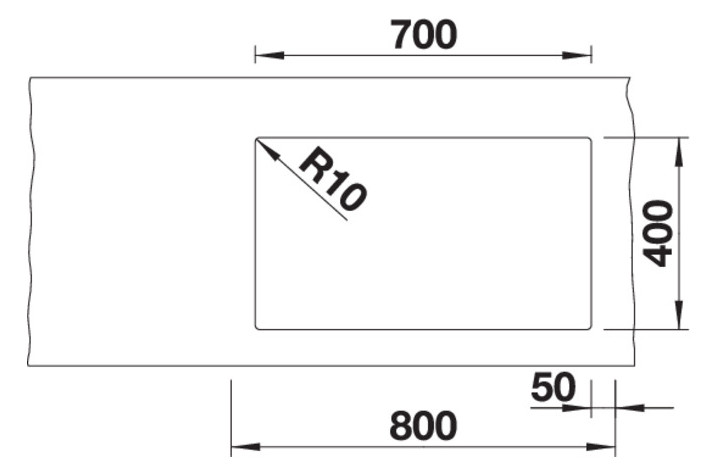 Blanco Becken SUBLINE 700-U Level SILGRANIT 73 x 46 cm, felsgrau, für Unterbau