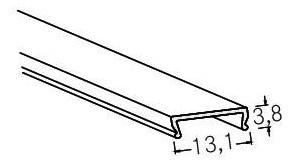 Abblendung tra sym direkt Kst transp 2000x13,1x3,8mm Abblendung tra sym direkt Kst transp 2000x13,1x3,8mm