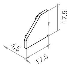 Endkappe alu L17,5mm B17,5mm H4,5mm Endkappe alu L17,5mm B17,5mm H4,5mm