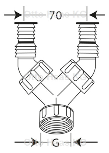 HAAS Kombi-Doppel-Geräteanschlusstülle 1" und 3/4", Polypropylen, weiß, mit Stopfen und Scheiben