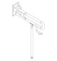 Normbau Stützklappgriff Nylon Care 800mm, 600 mm, Bodenstütze, Papierrollenhalter, verkehrsgrau