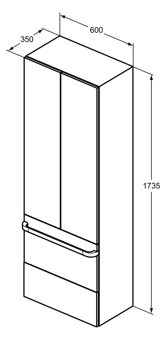 IS Tür TONIC II, f.Hochschrank, 600mm, Pinie hell Dekor