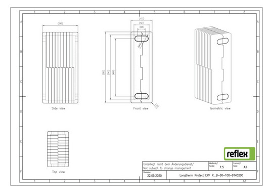 Reflex Wärmedämmung Longtherm Protect R_B-60-100, 25mm, EPP, schwarz