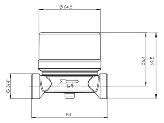 DM Aufputz-Eckventilzähler T90 smart i OMS k&w Q3 2,5 G3/4 AG x 80mm