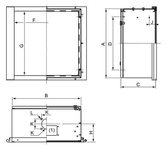 Bediengehäuse ST IP54 500x500x250mm RAL7035 pulverbesch