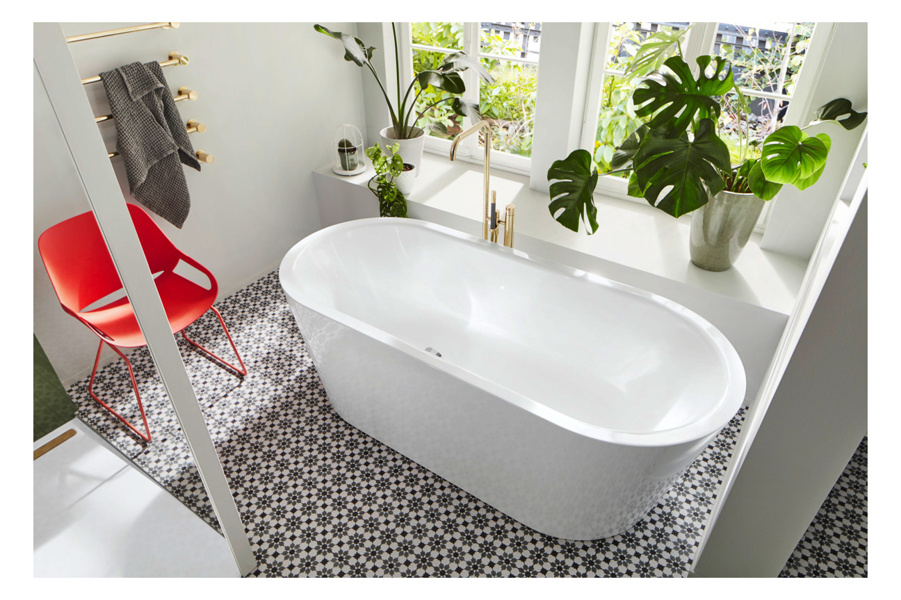 Kaldewei Badewanne CLASSIC DUO 1113 170x75cm, oval, freistehend, Antislip, schallschutz, weiß