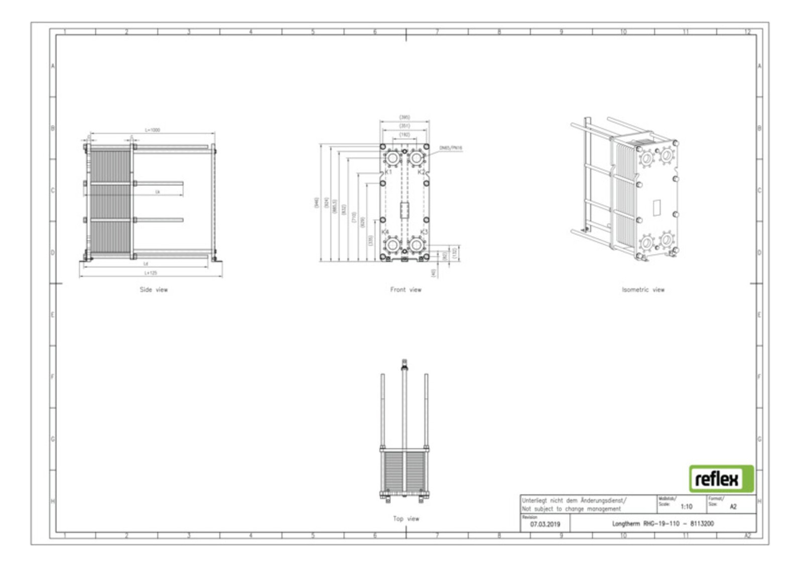 Reflex Wärmetauscher Longtherm RHG-19-110 Plattenzahl 110, geschraubt, Edelstahl Reflex Wärmetauscher Longtherm RHG-19-110 Plattenzahl 110, geschraubt, Edelstahl