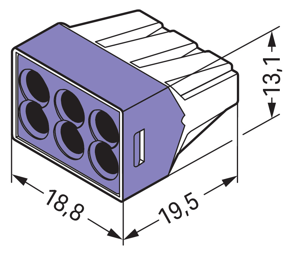Steckklemme 6f 400V 24A 0,75-2,5qmm f.Massivleit 1,5-2,5qmm