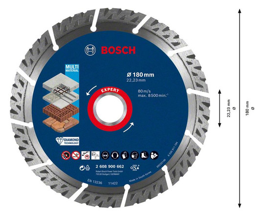 Diamant-Trennscheibe 180x12mm f.Beton Geeignet für Beton/Betonstein
