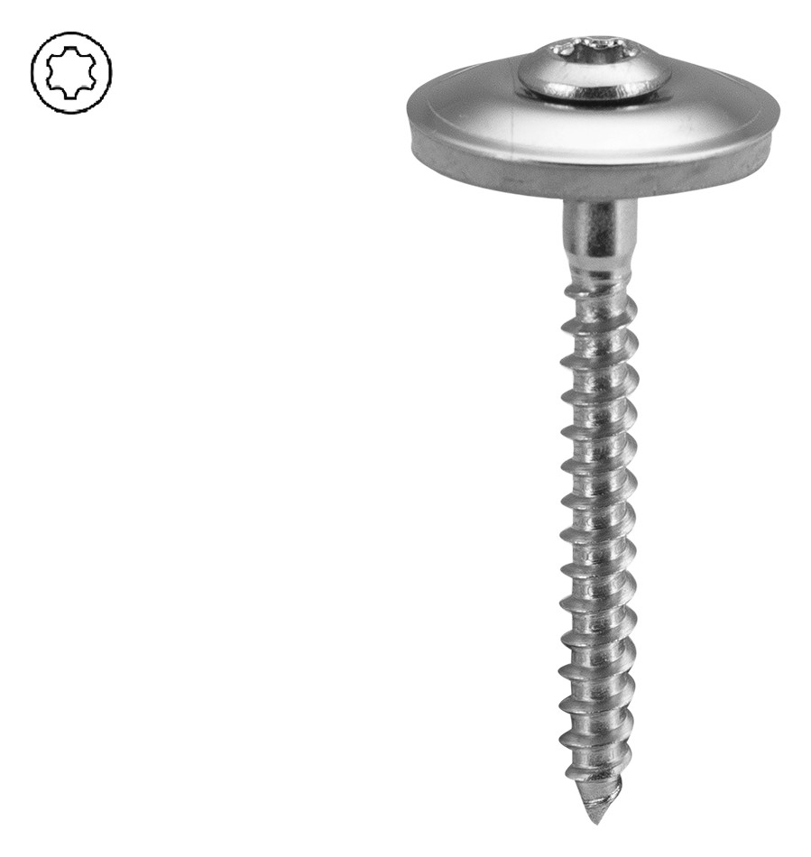 ASW Spenglerschraube 4,5 x 130 mm, Edelstahl, Ø 20 mm, 2-teilig, Torx