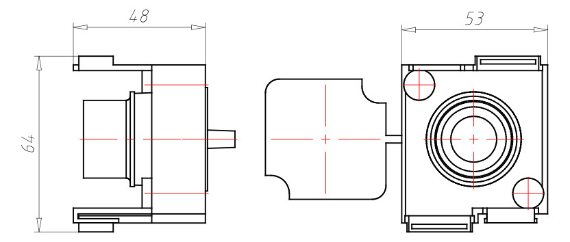 Leitungsauslass Rohr beton Ø25mm 2f 53x64mm