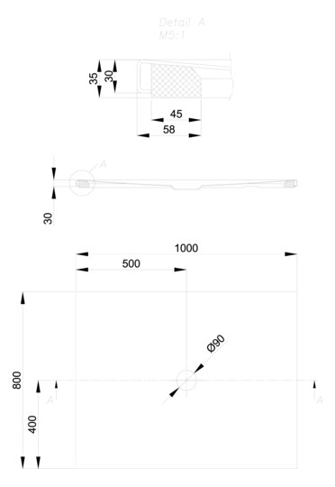 Duschfläche BetteFloor 5491 100x80cm, Antirutsch/Pro, Mini-Wannenträger, pergamon