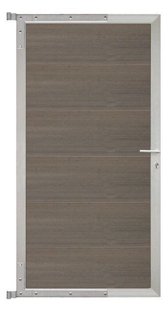 Bild ELZE-Tor-Komplettset 90 x 173 cm, Füllun g grau Rahmen silber - n.a.-0