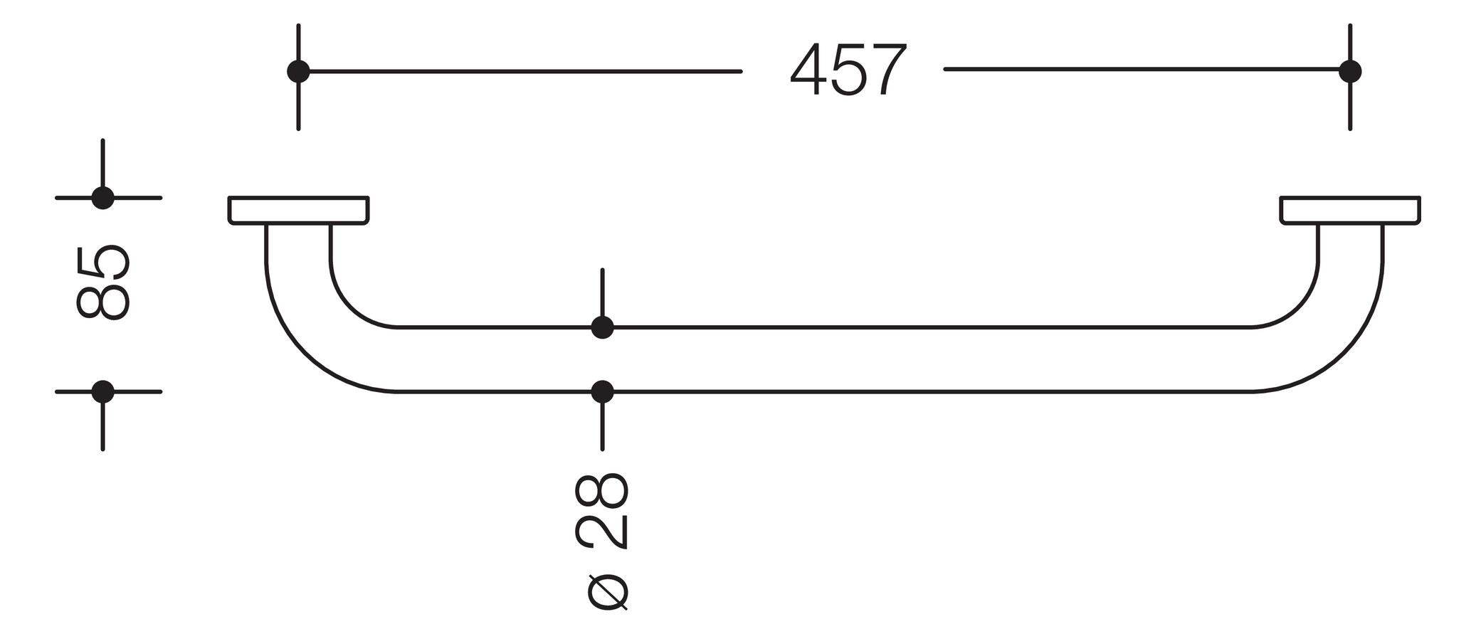 HEWI Badetuchhalter 477 457 mm, anthrazitgrau, Rosetten d&#x3D; 60mm