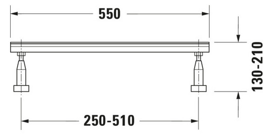 Duravit Fußgestell für Bade-/Duschwanne mit Seitenlänge ab 150 cm, 55x85cm, 3 Stück