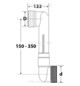 HAAS WC-Versprungbogen OHA DN 90/110, waagerecht, mit Schrumpfschlauch, grau