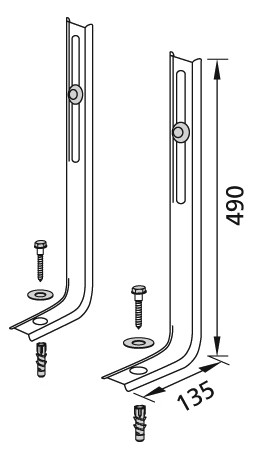 Burda Tragstützen TS Höhe 490 mm, für Kombiset WC-Elemente