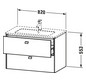 Duravit Waschtisch-Unterschrank Brioso 82 x 47,9 cm, chrom/Leinen, 2 Schubkästen, wandhängend