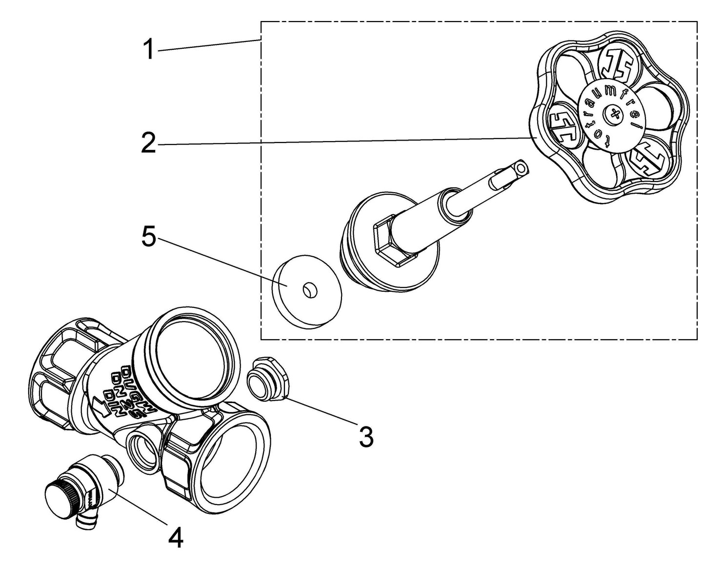 Schlösser Freistromventil 1510 DN 25, Rp 1, mit Entleerung, steigende Spindel