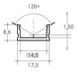 Alu-Profil sw Alu L100mm B17,5mm