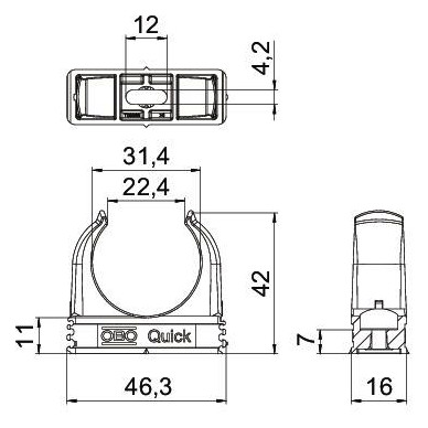 OBO 2955 M32 SW Quick-Schelle M32 PP 