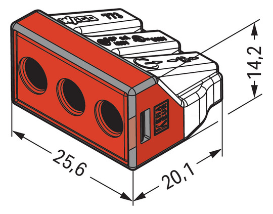 Steckklemme 3f 400V 41A 2,5-6qmm rt f.Massivleit