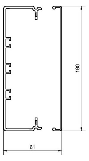 Leitungsführungskanal Kst 61x190x2000mm ver-ws LF-K unbeh 9150qmm RAL9016