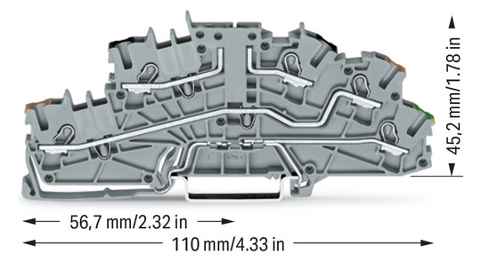 Installationsklemme 10A Serie 2003 3pot 0,25-4qmm gr APL_erf. Federzugans
