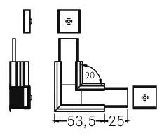 Kupplung/Verbinder ger sw Alu L53,5mm B53,5mm