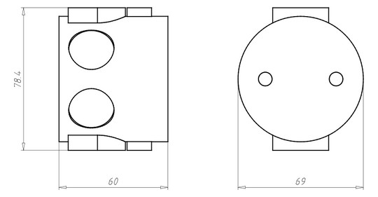 BSdose E120 UP Ø60x60mm Kst rnd IP2X Brandschutzdose