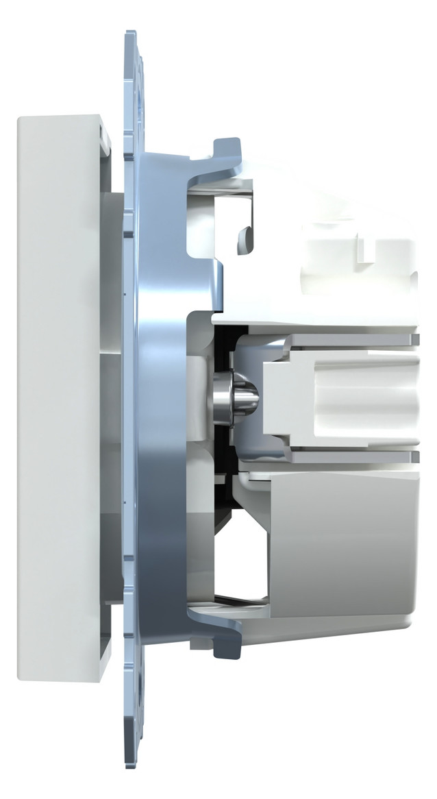 Steckdose 1f akws glz System M UP m.BS IP20 aktivweiß