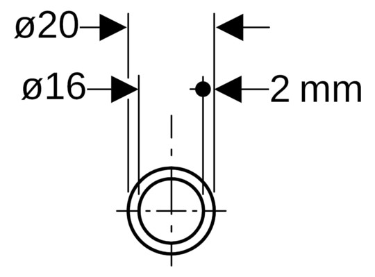 Geberit Systemrohr ML DN 15, Ø 20 mm, Stange 5 m