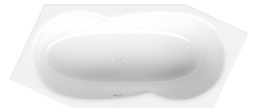 6-Eck-Badewanne BetteMetric 6841 Glasur, natura, 206x90x45cm, Fußende links, Überlauf vorne