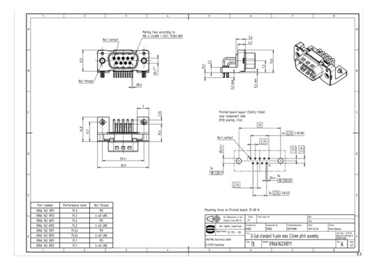 HART HARTING STIFTLEISTE D-S 09661626811 
