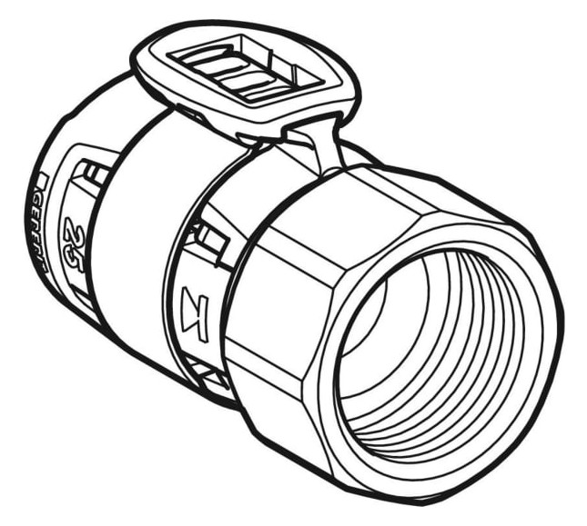 Geberit Übergang FlowFit Ø 32 mm, Rp 1, mit Innengewinde