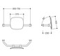 HEWI Rückenstütze 801 Wandabstand 150mm, matt, Lehne tiefschwarz, reinweiß