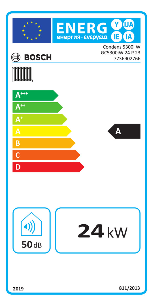 BOSCH Gas-Brennwertgerät Condens GC5300iW 24 P 23, mit Speicheranschluss, weiß