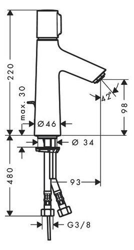 hansgrohe Waschtisch-Einhebelmischer 100 Talis Select S mit Zugstangen-Ablaufgarnitur, chrom