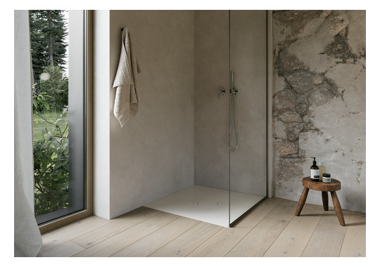 Bette Duschfliese BetteAir 1000 x 1000 mm, pergamon, Rechteck, glasierter Titan-Stahl