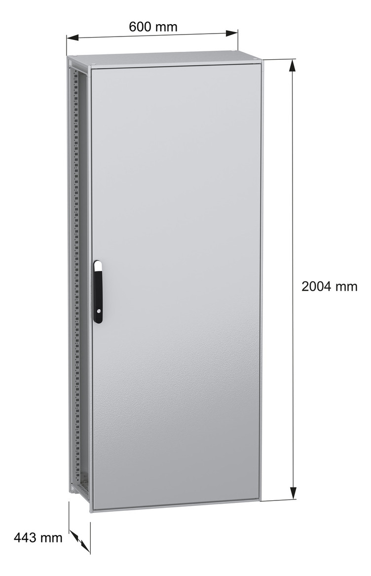 Standschrank ST IP55 B800xH2000xT400mm pulverbesch RAL7035 Koppelbar