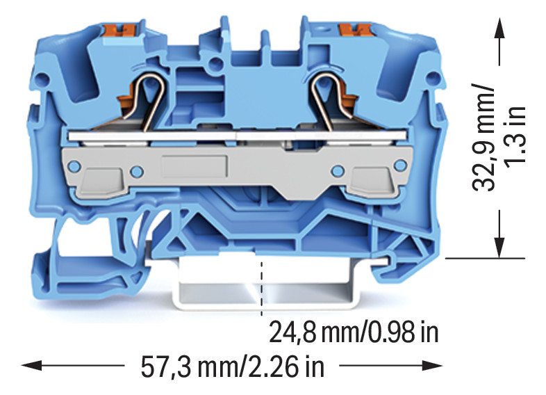 Reihenklemme 0,5-10qmm 1Etage 2kl bl 41A TS35 Hutschiene TH35