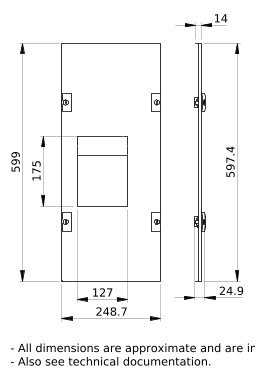Schrank-Frontplatte 12HE B250xH600mm ST pulverbesch