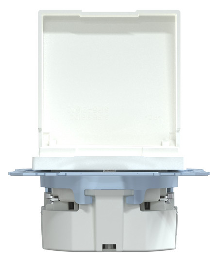 Steckdose 1f akws glz System M UP Klappd IP20 aktivweiß