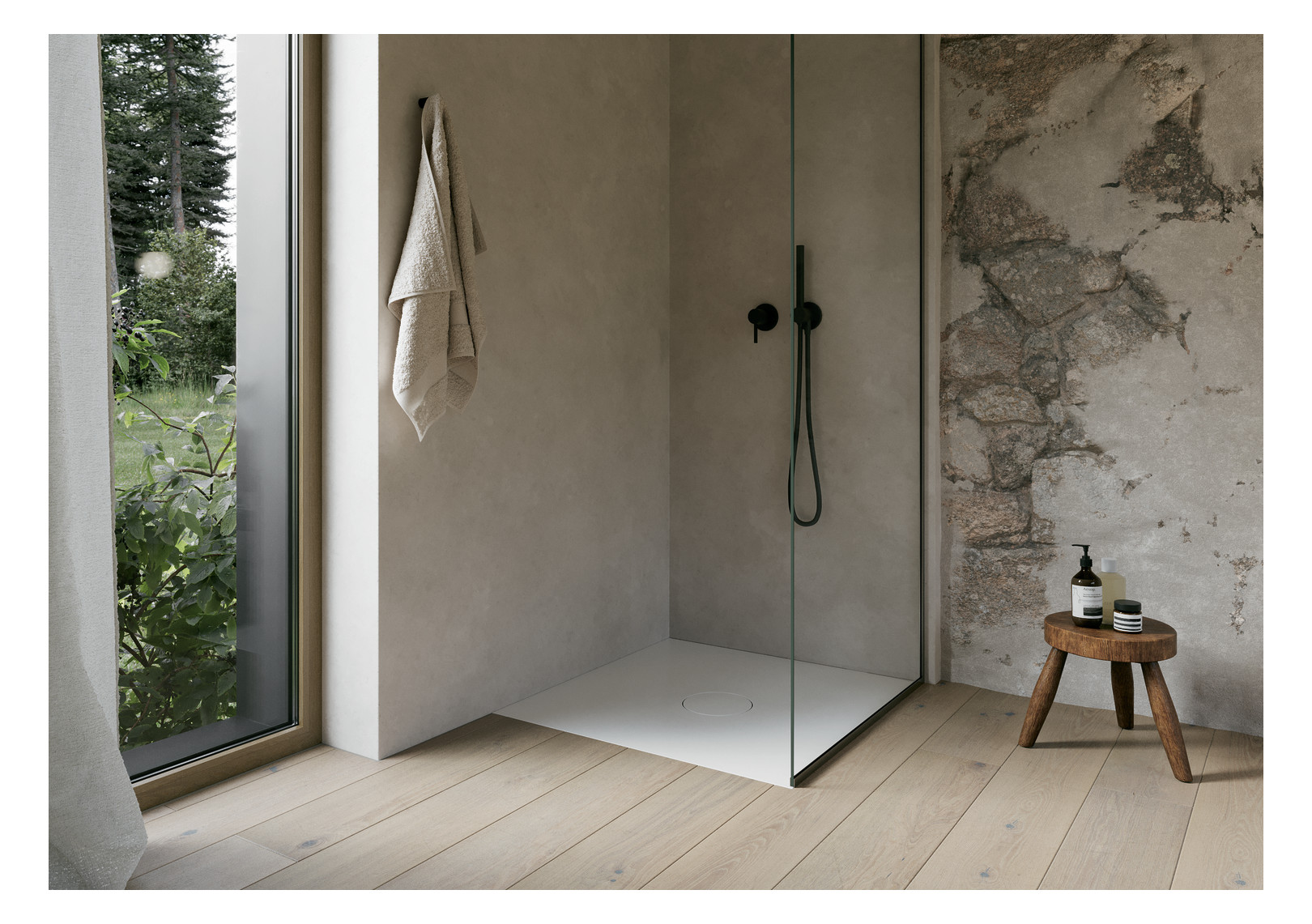 Bette Duschfliese Antirutsch Pro BetteAir 1000 x 1000 mm, snow, Rechteck, glasierter Titan-Stahl