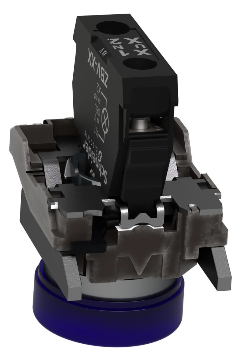 Leuchtmelder komplett 1f LED UC rnd fl Ø22,5mm bl IP65