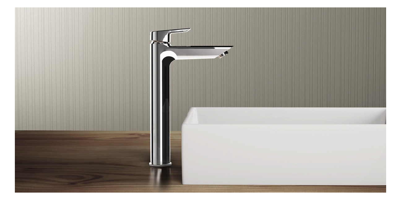 Ideal-Standard Waschtisch-Einhebelmischer Tesi mit verlängertem Sockel, ohne Ablaufgarnitur, verchromt