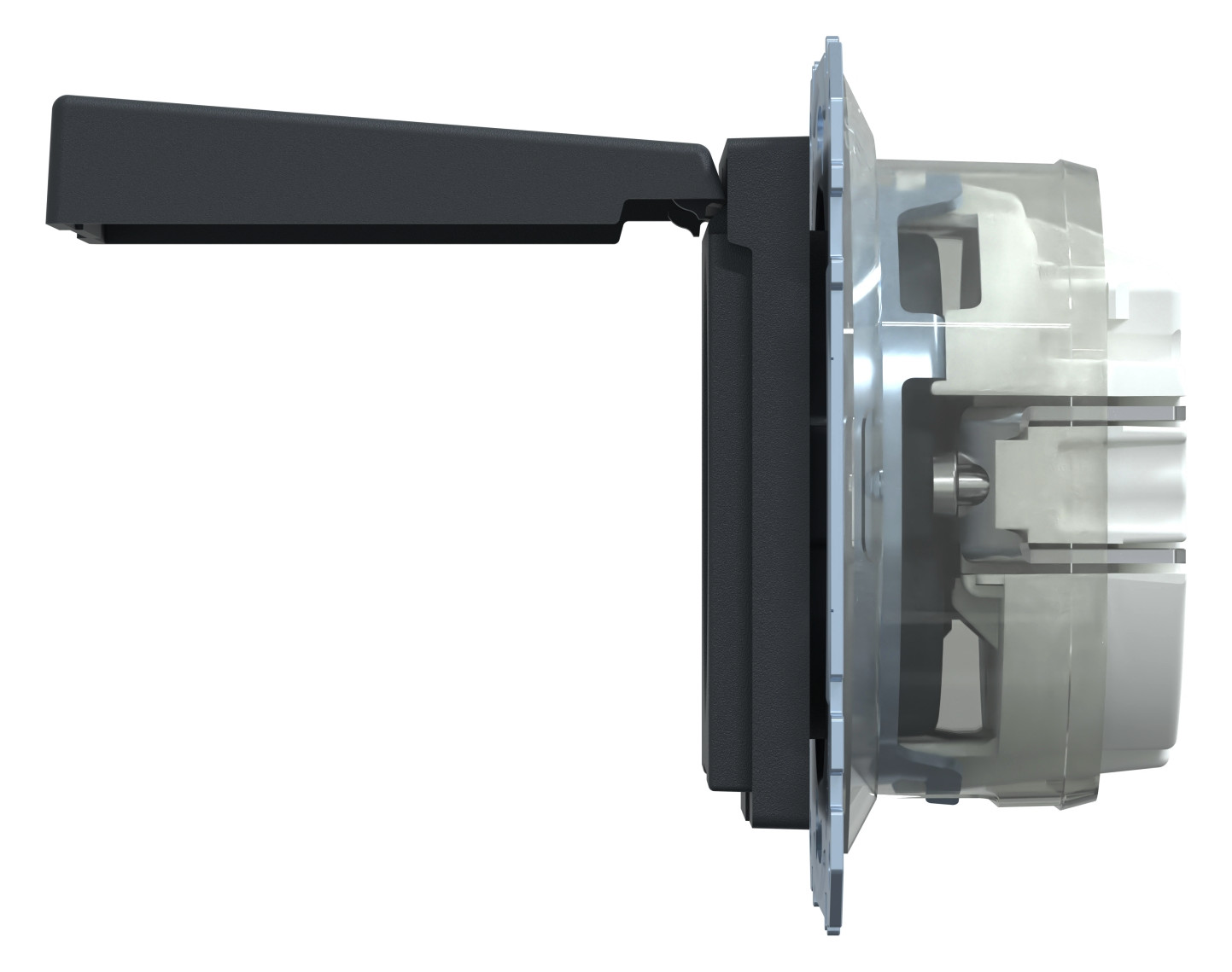 Steckdose 1f anth mt System M UP m.BS Klappd Mit erhöhtem Berührungsschutz