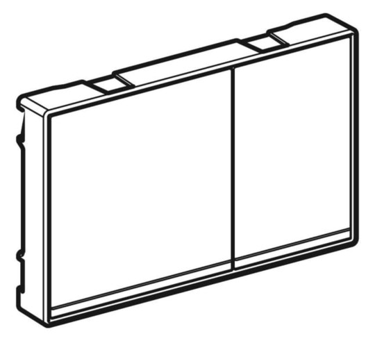 Geberit Abdeckplatte Omega60 Square Taste sandgrau, Glas glänzend, Zinkdruckguss, für 2-Mengen-Spülung