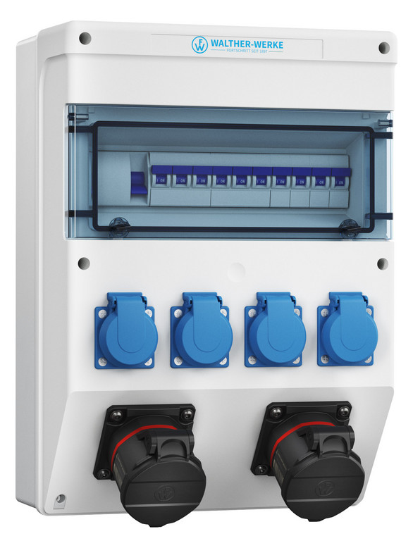 CEE-Kombi Kst gr IP54 2x16A5p400V 4Steckd LS-Schalter